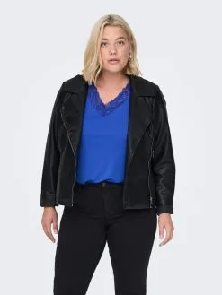 ONLY CARMAKOMA Kanten Tops Top Dames Blauw -ONLY Elegant winkel 436672bb3fae88a1355193936b2f4687