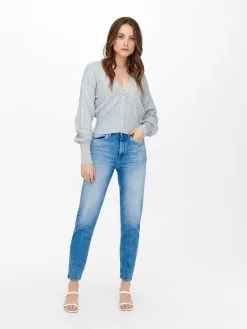 ONLY Vesten Gebreid Vest MEZZ Dames Lichtblauw -ONLY Elegant winkel 4458fb283c3903c3be596345e48687d1