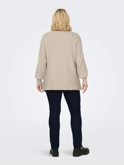 ONLY CARMAKOMA Basic Truien Trui Dames Beige -ONLY Elegant winkel 445c32c5e951e4bda46f3c8778b7303c