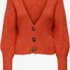 ONLY Vesten Gebreid Vest Dames Oranjerood