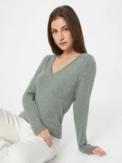 ONLY Fijngebreide Truien Trui LEYLA Dames Grijs Gemêleerd -ONLY Elegant winkel 450a450d301c120a047bc1224025d821