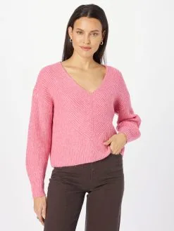 ONLY Fijngebreide Truien Trui ALLIE Dames Roze Gemêleerd -ONLY Elegant winkel 456bb340368e4efbac5e1d062687fb3a