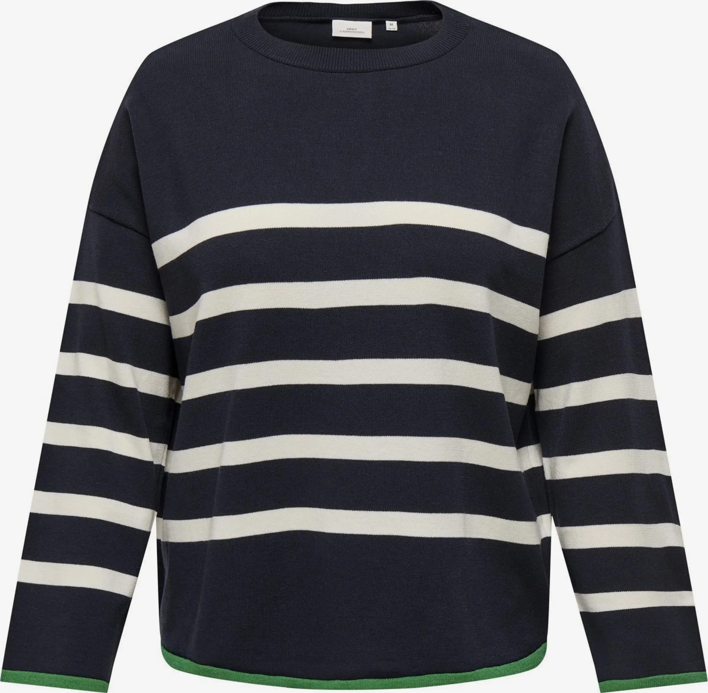 ONLY CARMAKOMA Fijngebreide Truien Trui Dames Blauw / Wit 1 ONLY CARMAKOMA Fijngebreide Truien Trui Dames Blauw / Wit