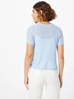 ONLY Fijngebreide Truien Trui SUNNY Dames Lichtblauw -ONLY Elegant winkel 46b4d912952aef2784819672b77c1c49