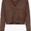 ONLY Vesten Gebreid Vest Macadamia Dames Chocoladebruin