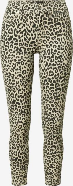 ONLY Pantalons Slimfit Broek NINE Dames Beige / Zwart