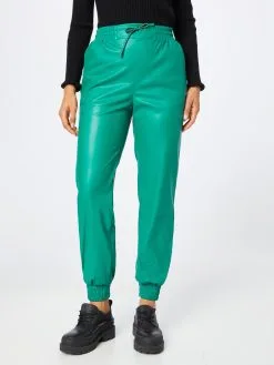 ONLY Leren Broeken Tapered Broek SOFIA Dames Jade Groen -ONLY Elegant winkel 4855f439474021c88382f4f2637b0a6d
