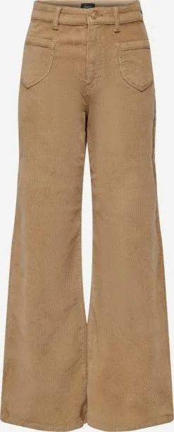 ONLY Ribbroeken Wide Leg Broek Dames Bruin