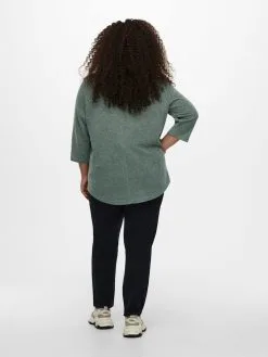 ONLY CARMAKOMA Shirts Met 3/4 Mouw Shirt Dames Groen -ONLY Elegant winkel 4918b93f1f1bf4f29427f6a945f5f2a0