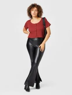 ONLY CARMAKOMA Broeken Flared Leggings STAR Dames Zwart -ONLY Elegant winkel 49a3999e4ae0bb1bd360879772e3d5f5