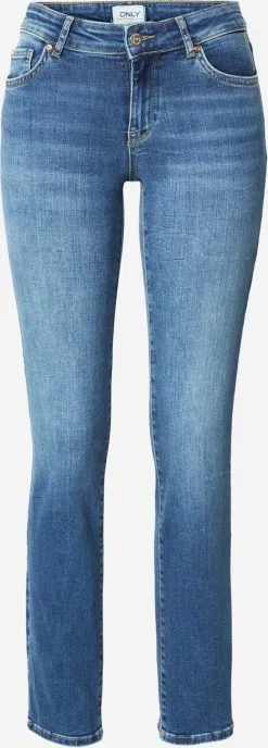 ONLY Straight Regular Jeans Alicia Dames Blauw