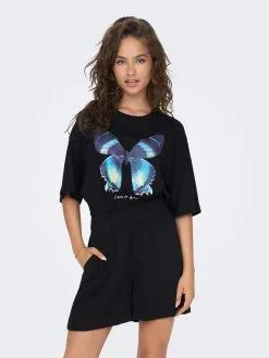 ONLY T-shirts Shirt SANNE Dames Zwart -ONLY Elegant winkel 4b772c02d74bfb224b07dffa90380d71