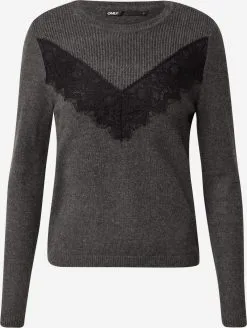 ONLY Fijngebreide Truien Trui Katia Dames Donkergrijs