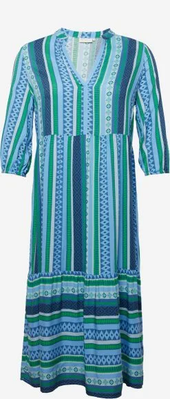 ONLY CARMAKOMA Maxi Jurken Jurk Marrakesh Dames Navy / Lichtblauw / Groen