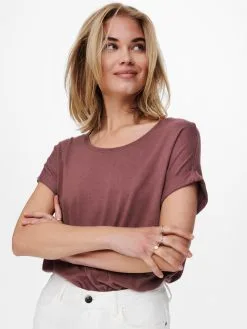 ONLY T-shirts Shirt Moster Dames Roestrood -ONLY Elegant winkel 4e9c5f6defaa2aafe7edc97819117f14