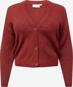 ONLY CARMAKOMA Vesten Gebreid Vest Esly Dames Donkerrood