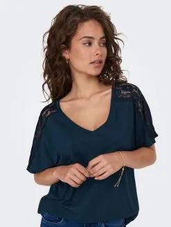 ONLY T-shirts Shirt MOSTER Dames Nachtblauw -ONLY Elegant winkel 514c312a81c08d26717649335925c80e