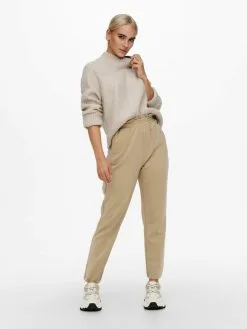 ONLY Fijngebreide Truien Trui Macadamia Dames Taupe -ONLY Elegant winkel 51851bb4a0357b7d6a1db6f1ada3be80