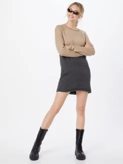 ONLY Gebreide Jurken Gebreide Jurk Dames Sand -ONLY Elegant winkel 52a6945fa3a15b725fdcf50362c9f43a