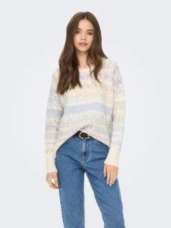 ONLY Fijngebreide Truien Trui Aida Dames Wit -ONLY Elegant winkel 546278e1e714f6ec197320ccdafaa570