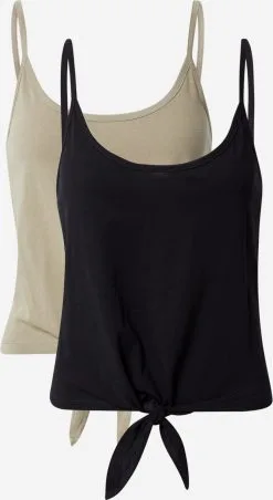 ONLY Tanktops Top MAY Dames Kaki / Zwart