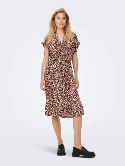 ONLY Blousejurken Blousejurk Dames Oranje / Zwart -ONLY Elegant winkel 5655e8ac6d6a876ec21fe95313ed9694