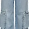 ONLY Jeans Loosefit Cargojeans Hope Dames Blauw