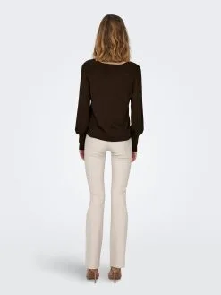 ONLY Fijngebreide Truien Trui MILA Dames Donkerbruin -ONLY Elegant winkel 565d826cbf7b188bd80d185e15e72316