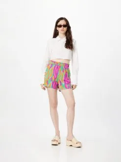 ONLY Shorts Loosefit Broek ALMA Dames Groen / Lichtgroen -ONLY Elegant winkel 593e9fd14998d8c505515a1c285ce25f