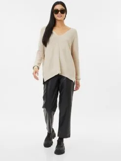 ONLY Fijngebreide Truien Trui CLARA Dames Greige -ONLY Elegant winkel 5940f44feeb73d25b41b655dbf77276a