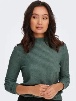 ONLY Longsleeves Shirt DORA Dames Donkergroen -ONLY Elegant winkel 59953ae4aa0bc048bbc9761856d2664a