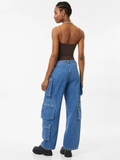 ONLY Boyfriend Loosefit Cargojeans Jamey Dames Blauw -ONLY Elegant winkel 5ac83d5df706acb9739fb9b043cd9e69