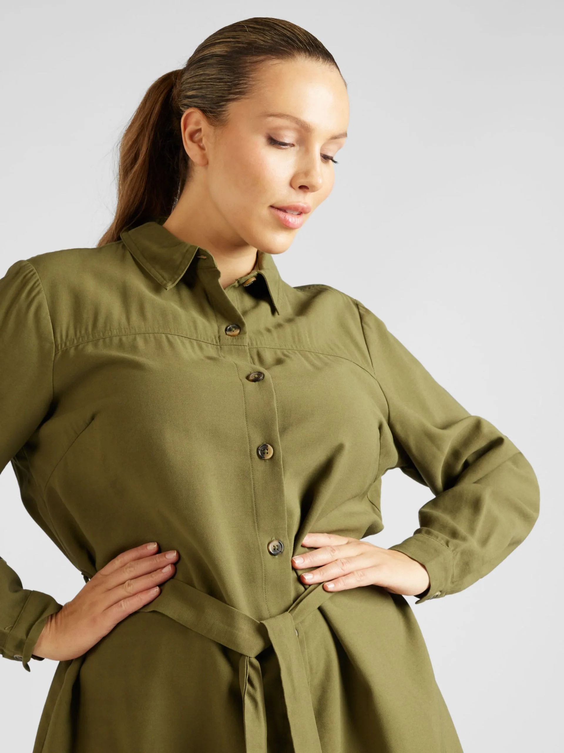 ONLY CARMAKOMA Blousejurken Blousejurk NABI Dames Olijfgroen 5 ONLY CARMAKOMA Blousejurken Blousejurk NABI Dames Olijfgroen - Afbeelding 5