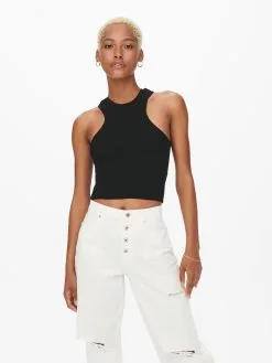 ONLY Crop Tops Top RAZOR Dames Zwart -ONLY Elegant winkel 5d0a8ca304f83d94da13810f1baceaaf