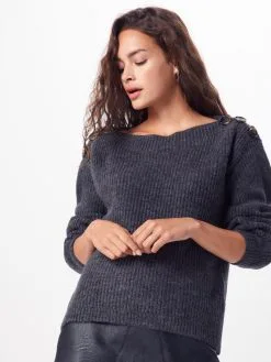 ONLY Fijngebreide Truien Trui JADE Dames Donkergrijs -ONLY Elegant winkel 5e5c5d757c306dcec66b70b138382fd7