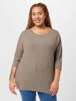 ONLY CARMAKOMA Shirts Met 3/4 Mouw Shirt LAMOUR Dames Bruin Gemêleerd -ONLY Elegant winkel 5ecbf90609bf4818eb8537a877518501