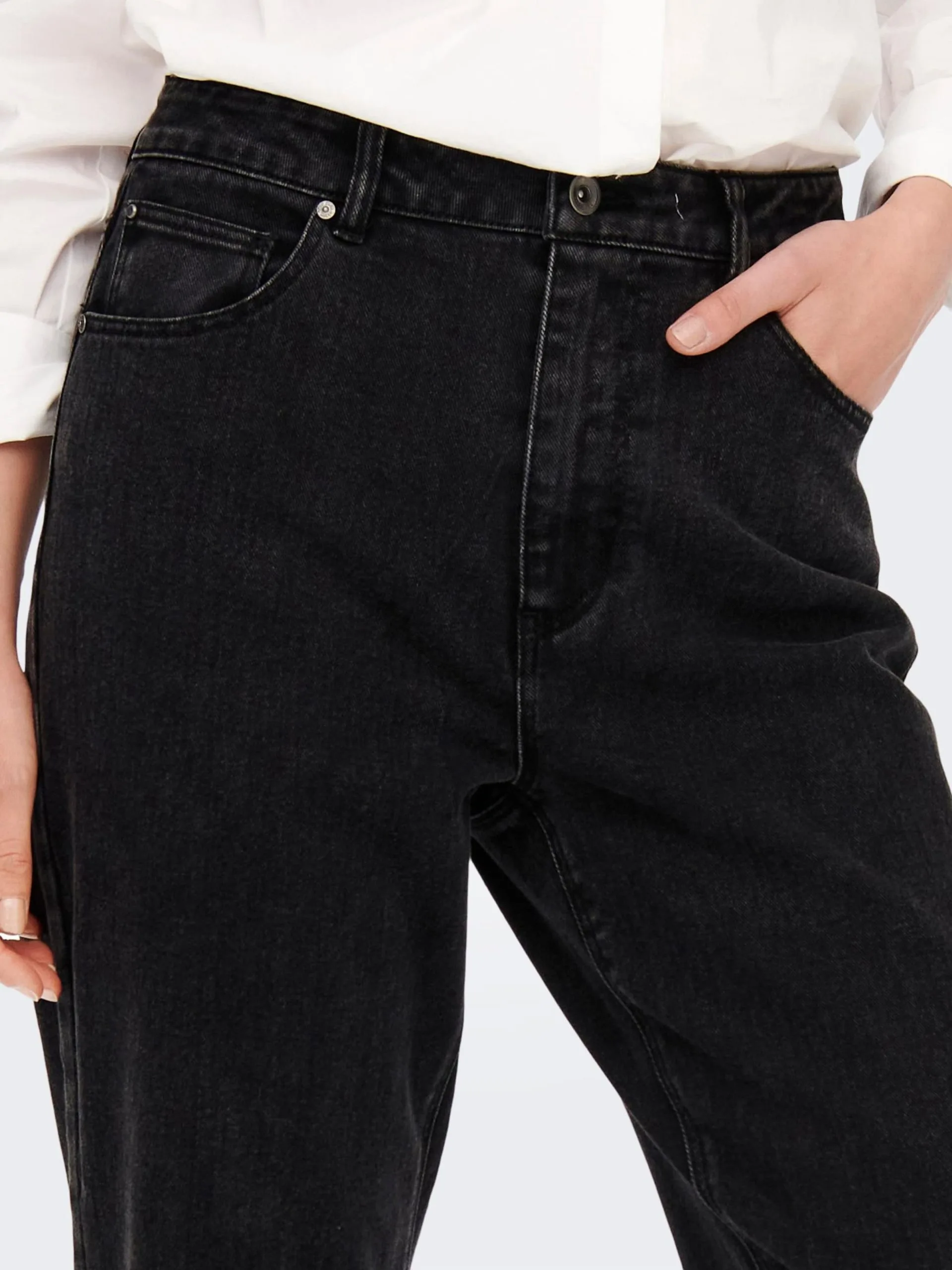 ONLY Straight Regular Jeans Robbie Dames Zwart 7 ONLY Straight Regular Jeans Robbie Dames Zwart - Afbeelding 7