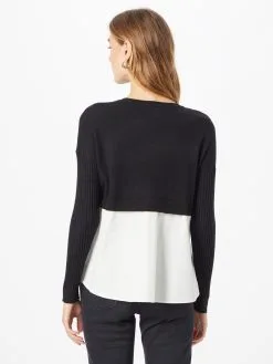 ONLY Fijngebreide Truien Trui ZURI Dames Zwart / Wit -ONLY Elegant winkel 5ff4a9044dfa1d709d8cd216c452f7f4