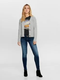 ONLY Vesten Gebreid Vest Carol Dames Grijs Gemêleerd -ONLY Elegant winkel 6064c48065878fb6a9748fb6f3548d49