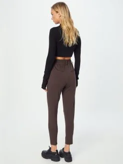 ONLY Bandplooibroeken Slimfit Bandplooibroek Poptrash Dames Donkerbruin -ONLY Elegant winkel 606e597860589705cc69d156a59f6dcf