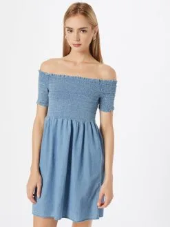 ONLY Mini Jurken Jurk CORA Dames Lichtblauw -ONLY Elegant winkel 6097ae5eeebfb9cf4613a201793c2283