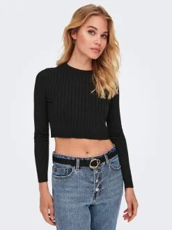 ONLY Fijngebreide Truien Trui Luxe Dames Zwart -ONLY Elegant winkel 61ed13b5d88403a3273d6d95fa012fb1