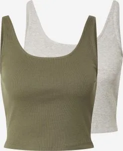 ONLY Tanktops Top NESSA Dames Grijs Gemêleerd / Olijfgroen