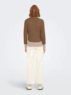 ONLY Fijngebreide Truien Trui MELLA Dames Kastanjebruin -ONLY Elegant winkel 640496d6a0106fb07d70b0d6de6564d6