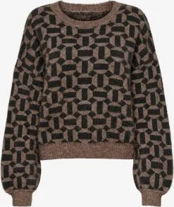 ONLY Fijngebreide Truien Trui Geo Dames Bruin