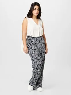 ONLY CARMAKOMA Pantalons Wide Leg Broek Dames Navy -ONLY Elegant winkel 64d3b2f8010be3c3cb1fe04359ffd557