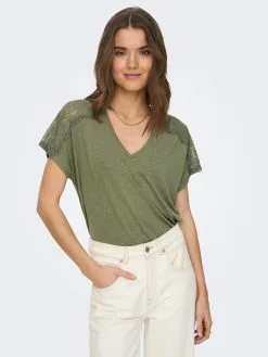 ONLY T-shirts Shirt Dames Kaki -ONLY Elegant winkel 65cc16e377c39531a6c9d9145c7efe67