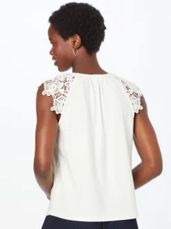 ONLY Kanten Tops Top SILJA Dames Wit -ONLY Elegant winkel 65e6f4a19027e122c65641599a362e28