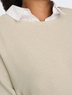 ONLY CARMAKOMA Fijngebreide Truien Trui Adaline Dames Greige -ONLY Elegant winkel 66799889e907001bde8e665ad8b8ff1d