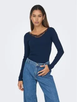 ONLY Longsleeves Shirt KIRA Dames Navy -ONLY Elegant winkel 68fa1f3e5020526478c47106055607a6